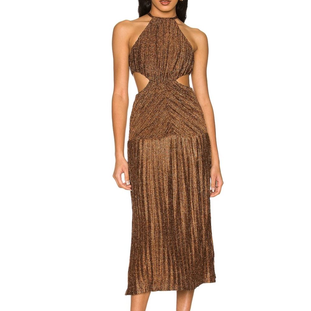 Misha Collection Odette Mini Dress Copper Brown